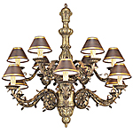 C173-WCH 02 By Artdemexico - Wood Lighting Collection Collection Gold Reale Finish Carved Wood and Wrought Iron Chandelier